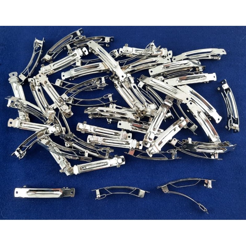 Haarspange frz. 50mm x 7mm 2x Loch 1,8mm Stahl vernickelt 50 Stk.