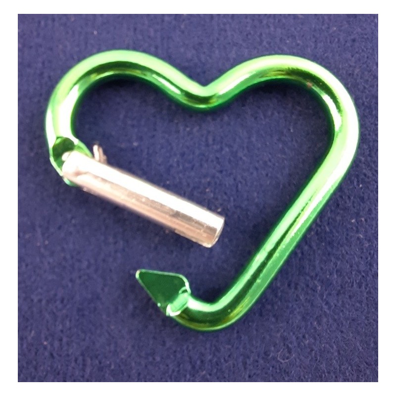 10 Stück Carabiner Herzform Deko grün - CAHEGN