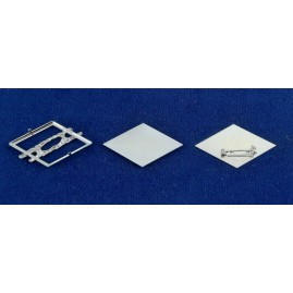 Brosche Raute 3-tlg Seidenmal FIMO silberfarbig 50,5 x 30 x 4,5