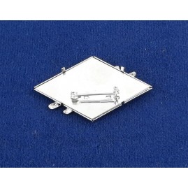 Brosche Raute 3-tlg Seidenmal FIMO silberfarbig 50,5 x 30 x 4,5