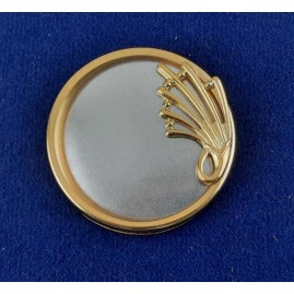 1 Set Brosche Rund groß 3-tlg Seidenmal FIMO goldfarbig 43,4 x 42 x 5mm - BR43425RDGRGO