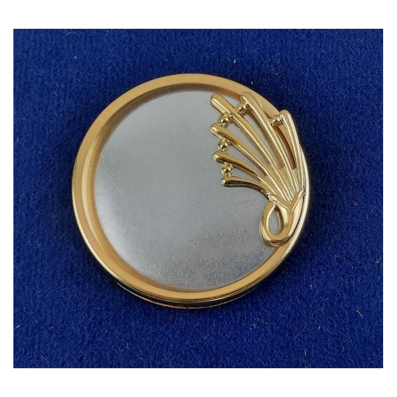 1 Set Brosche Rund groß 3-tlg Seidenmal FIMO goldfarbig 43,4 x 42 x 5mm - BR43425RDGRGO