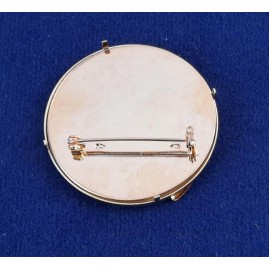 1 Set Brosche Rund groß 3-tlg Seidenmal FIMO goldfarbig 43,4 x 42 x 5mm - BR43425RDGRGO