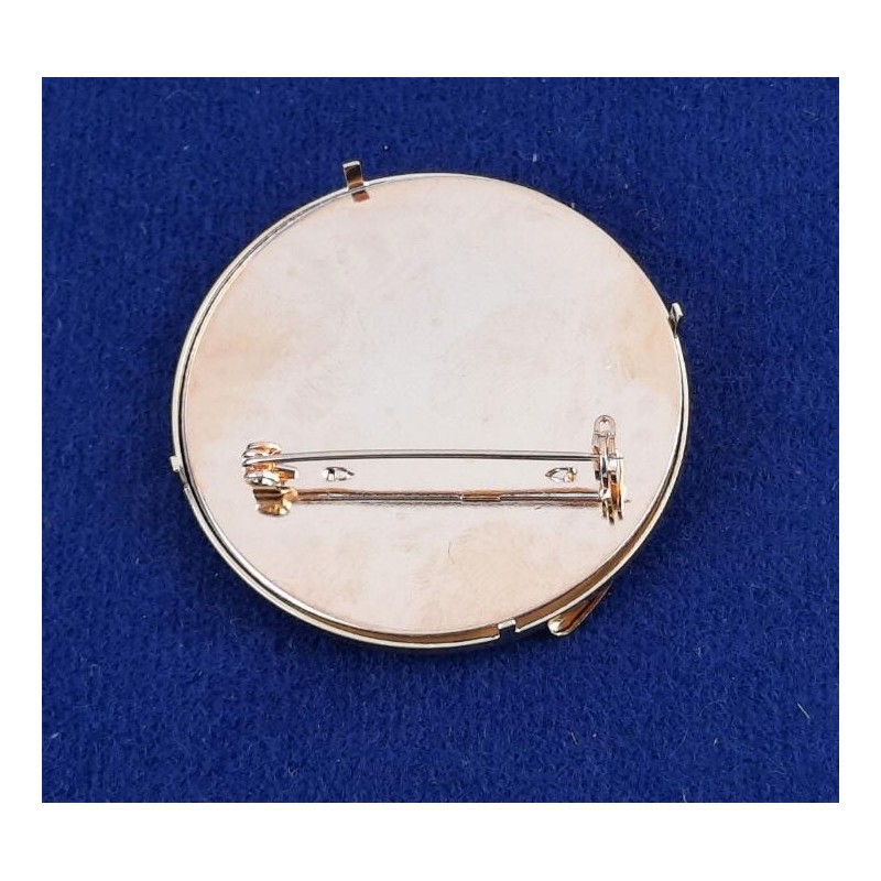 1 Set Brosche Rund groß 3-tlg Seidenmal FIMO goldfarbig 43,4 x 42 x 5mm - BR43425RDGRGO