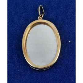 1 Set Brosche Oval groß 3-tlg Seidenmal FIMO goldfarbig 50 x 36 x 3mm - BR50363OVGRGO