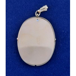 1 Set Brosche Oval groß 3-tlg Seidenmal FIMO goldfarbig 50 x 36 x 3mm - BR50363OVGRGO