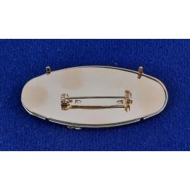 1 Set Brosche Oval groß lang 3-tlg Seidenmal FIMO goldfarbig 55 x 25 x 3,8mm - BR552538OVLAGO