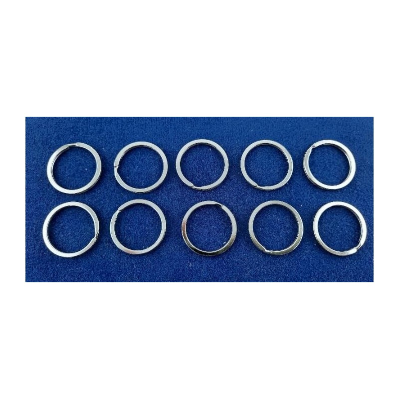 Schlüsselring flach Stahl vernickelt 24 x 20mm 10 Stück