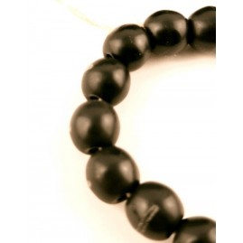 Perlen Kette schwarz Kunststoff ca. 54cm 8 x 7,4mm