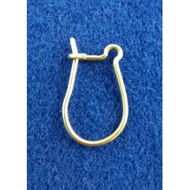 Ohrhaken Messing roh 15,6 x 9,7 x 0,80mm Öse innen 1,2mm