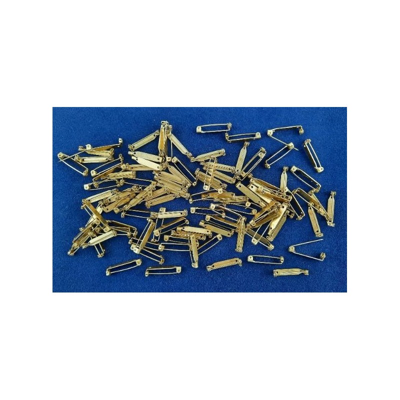 Leistel Broschierung Sicherhteisverschluss Messing roh 26,4 x 4,6 x 6 x 0,80mm 2x Loch 1,3mm