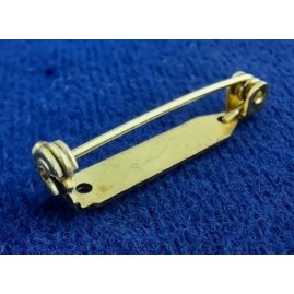 Leistel Broschierung Sicherhteisverschluss Messing roh 26,4 x 4,6 x 6 x 0,80mm 2x Loch 1,3mm