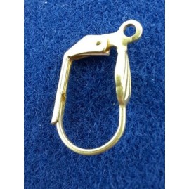 Ohrbrisuren Messing roh 18,5 x 10,6 Federbügelverschluss OB185106MS 100 Stk.