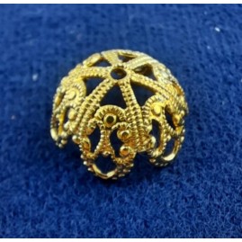 Perlkappen 16 x 8mm Loch 1,50mm Innen ca. 14,7mm Messing roh 20Stk