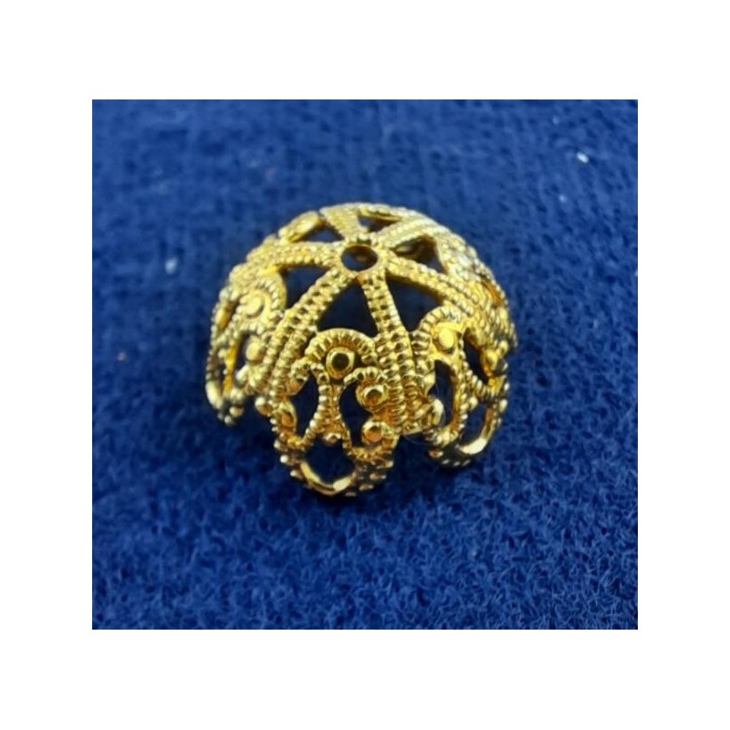 Perlkappen 16 x 8mm Loch 1,50mm Innen ca. 14,7mm Messing roh 20Stk