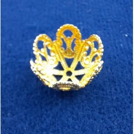 Perlkappen 16 x 8mm Loch 1,50mm Innen ca. 14,7mm Messing roh 20Stk