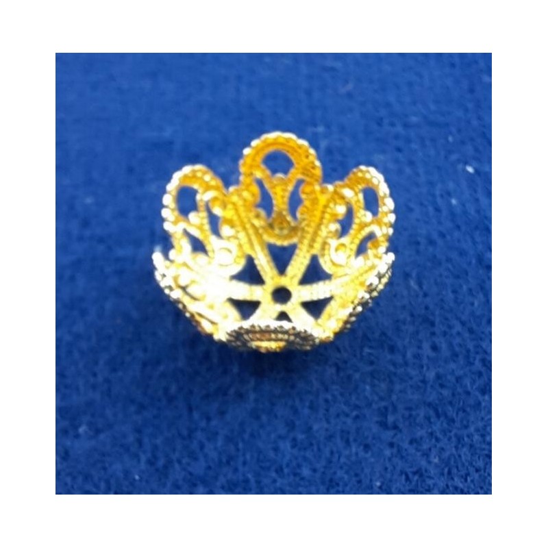 Perlkappen 16 x 8mm Loch 1,50mm Innen ca. 14,7mm Messing roh 20Stk