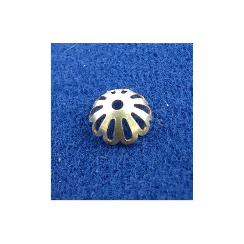 Perlkappen 9,4 x 3,7mm Loch 1,50mm Innen ca. 8,8mm Messing roh 50Stk