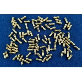 100 Stück Schützer Nadelschützer Endteile zum Einstecken Nadel 10,9 x 4,5mm Messing roh mit Gummi - SCHÜ10945MS