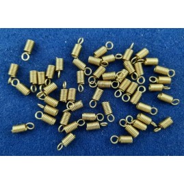 Spiralstücke 7 x 4,60mm 1x Öse 3mm Innen 3mm Messing roh 50 Stück