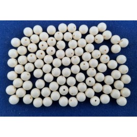 Perlen Kunststoff weiss 9,7mm mit Loch 100 Stück - PE97KUWS