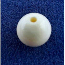 Perlen Kunststoff weiss 9,7mm mit Loch 100 Stück - PE97KUWS