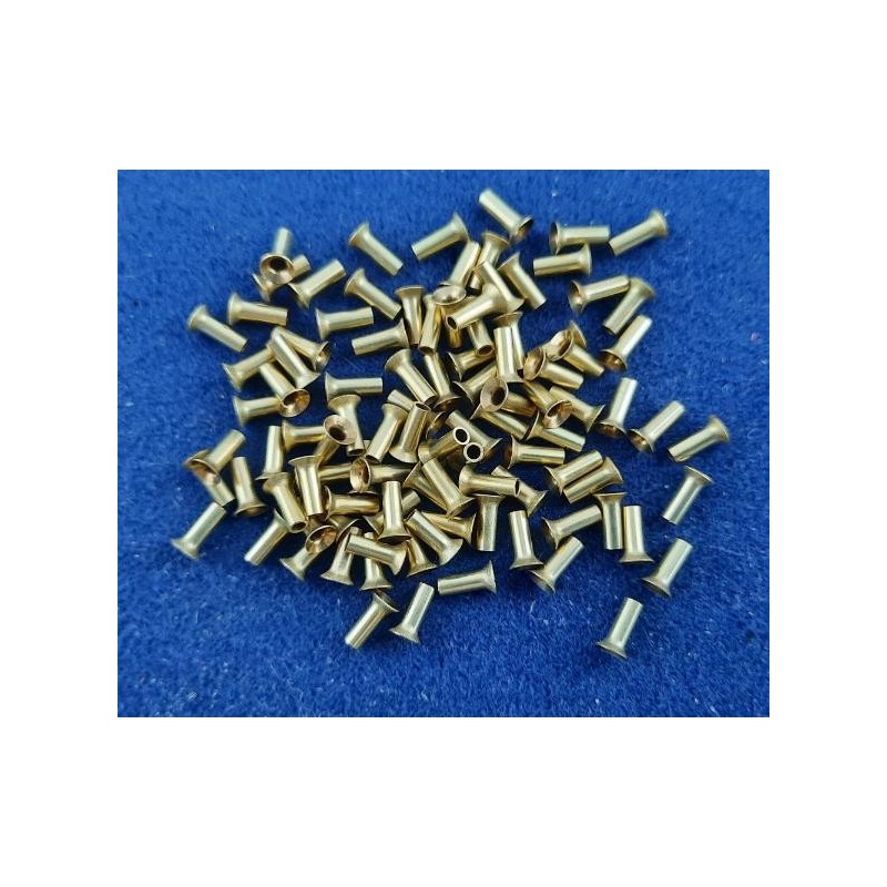Rohrnieten 2,2 x 0,3 x 5mm C-Type Messing roh - 100 Stück