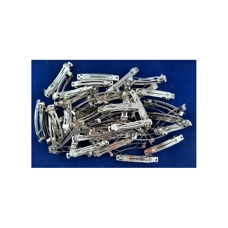 Haarspange frz. 70mm x 13 x 10,8mm 2x Zacke Stahl vernickelt 50 Stk.
