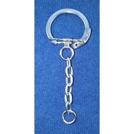 Schlüsselring mit Anhängerkette 26 x 64mm Ring 8x1,2mm Stahl vernickelt
