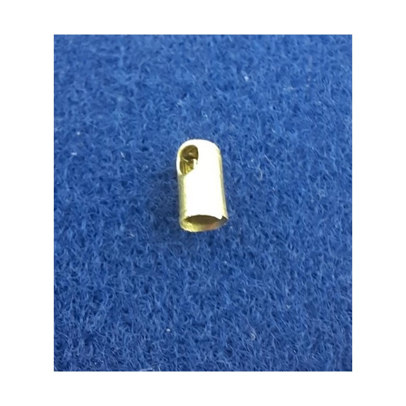Endkappen für 2,4mm Schnüre Innen 2,5mm Aussen 3,2mm x 6mm Messing roh