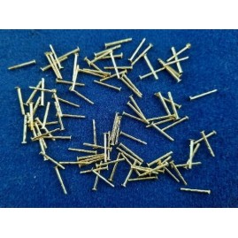 Ohrsteckerstifte 10 x 0,8mm Kopf 2,1mm mit Hau Messing gebeizt 100 Stk.