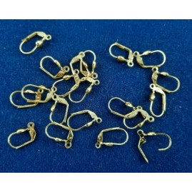 Ohrbrisuren Messing roh 17 x 11 x 5mm Ringel 1,7mm Federbügelverschluss