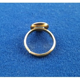 Fingerring verstellbar Tombak roh Innen 17mm mit Platte 12mm 3x1,4mm halbrund 20 Stk.