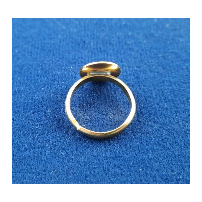 Fingerring verstellbar Tombak roh Innen 17mm mit Platte 12mm 3x1,4mm halbrund 20 Stk.