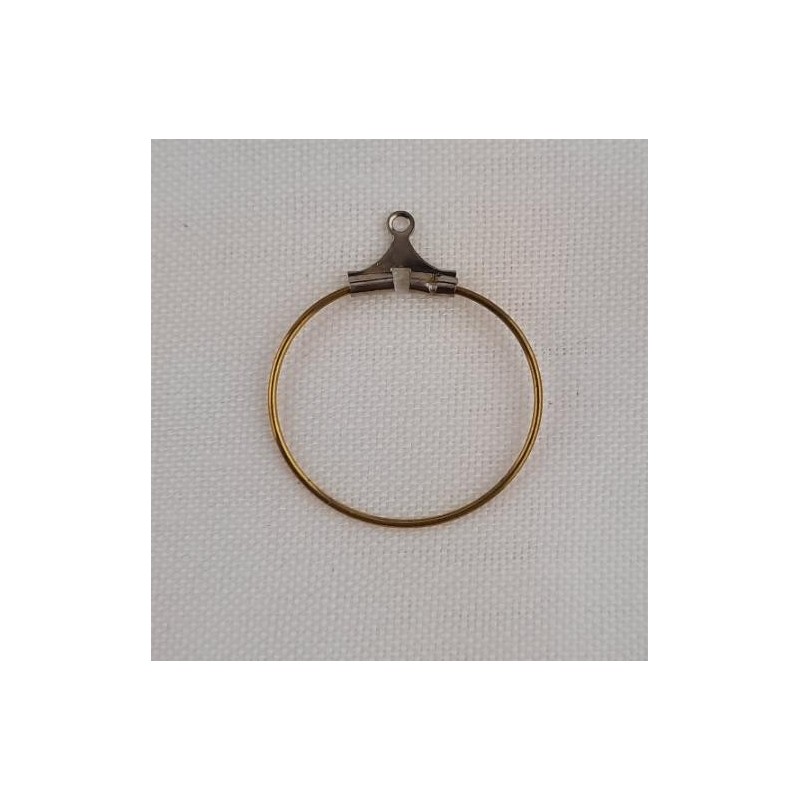 Ohrcreole 20mm Öse 1,3mm Messing roh 50 Stück