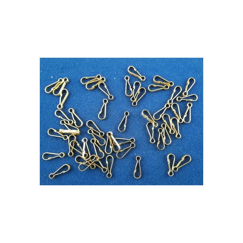Carabiner 20 x 6,7 x 2,8mm Messing roh 50 Stück