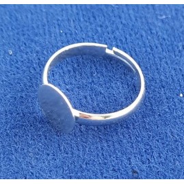 Fingerring verstellbar Tombak R-30 silberfarbig 18mm 3x1mm Platte 10mm 20 Stück