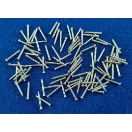 Nägel 11,4 x 1,2mm Kopf 2,2mm Draht 1,2mm mit Rille Neusilber roh silberfarbig