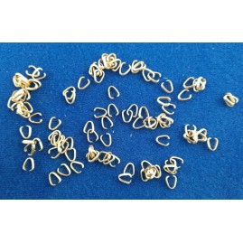 Verbindungsringel Ringe oval offen halbrund Draht 6,2 x 5,2mm Tombak roh - 100 Stk