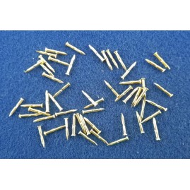 Nägel 10 x 1,2mm Kopf 2,4mm u. Rille Messing roh 50 Stück