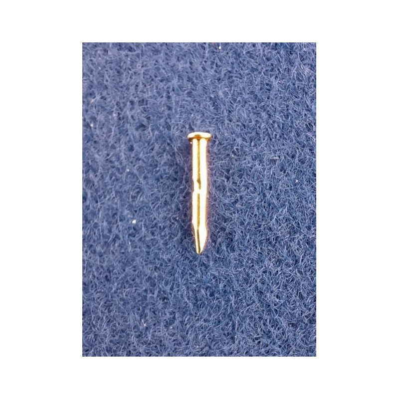 Nägel 10 x 1,2mm Kopf 2,4mm u. Rille Messing roh 50 Stück