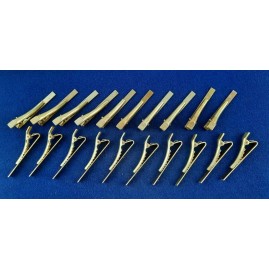 20 Stück Krokodilklemmen Messing 51,4 x 5,3mm Feder Klemmen Messing roh KROKO51453MS