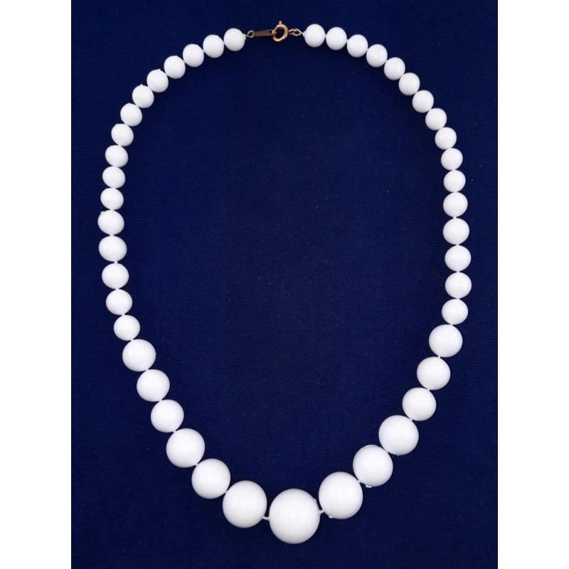 Perlenkette weiß Umfang 45cm Perlen 7-17,5mm Kette 1 Stück - PE45PVCWS