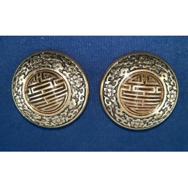 Ohrklemme 36 x 14mm gold schwarz Ohrhaken Feder Oriental Kunststoff - 2 Stück Set - OK3614ORIENT