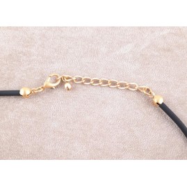 Anhänger Kette blau gold Umfang 46cm Blume 27 x 30 x 7mm 1 Stück AN27307BLGO