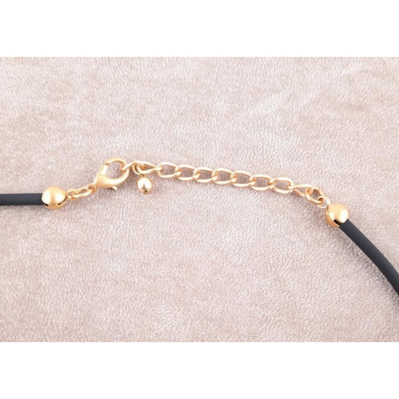 Anhänger Kette blau gold Umfang 46cm Blume 27 x 30 x 7mm 1 Stück AN27307BLGO