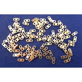 Zwischenteile Verbinder Platte 9,6 x 4,0 x 1,5mm 2xLoch 2,2mm Messing goldf. gebeizt 100 Stück - PL964015MSGB