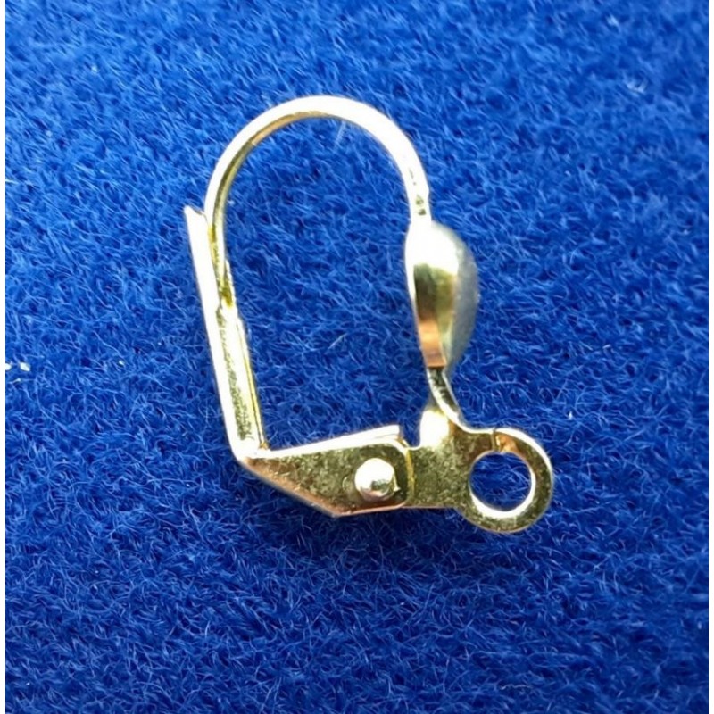 Ohrbrisuren Messing roh 16 x 10 x 0,8mm Öse 2mm Federbügelverschluss Messing roh - OB161008MS