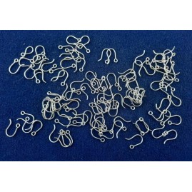 Ohrhaken Messing versilbert 13,5 x 9,5 x 0,80mm Öse innen 1,90mm 100 Stk OH1359508MSSI