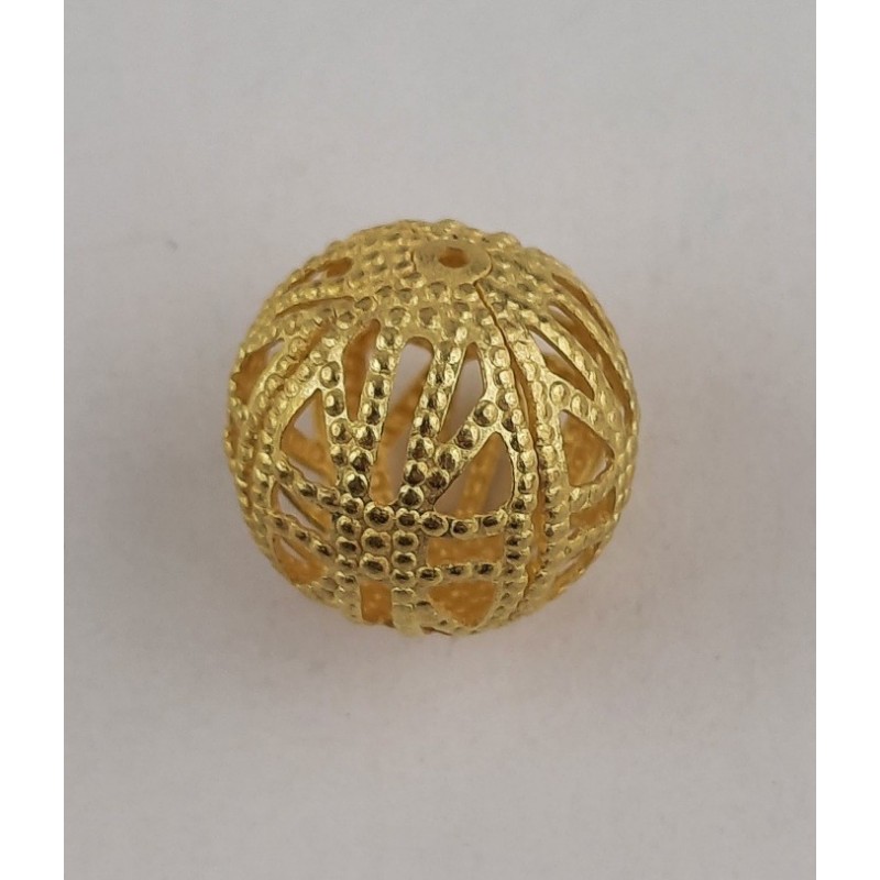 Kugel filigran 18mm Messing vergoldet 20 Stück KUGEL18MS